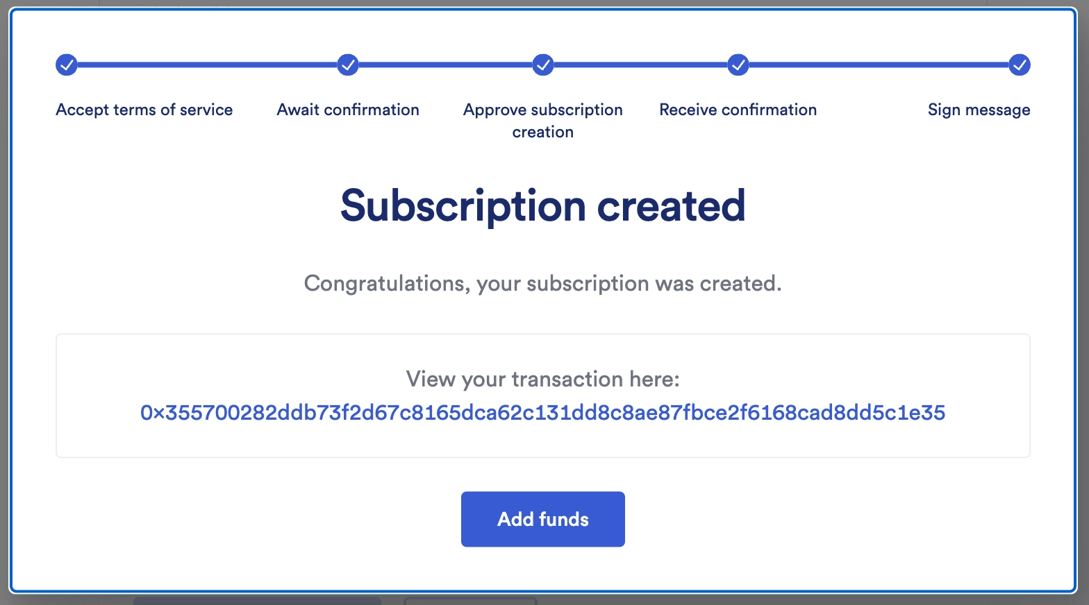 Chainlink Functions subscription created